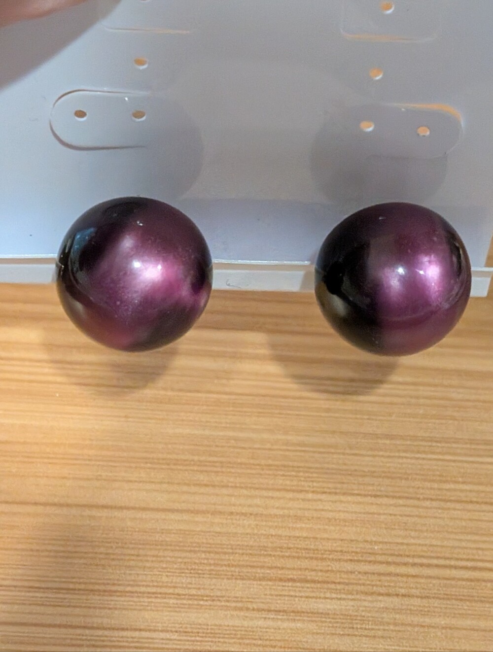 Vintage Purple Ball Clip On Earrings Sterling